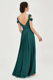 Empire Off the Shoulder Chiffon Women's Wedding Party Dress Bridesmaid Evening Dresses Gowns