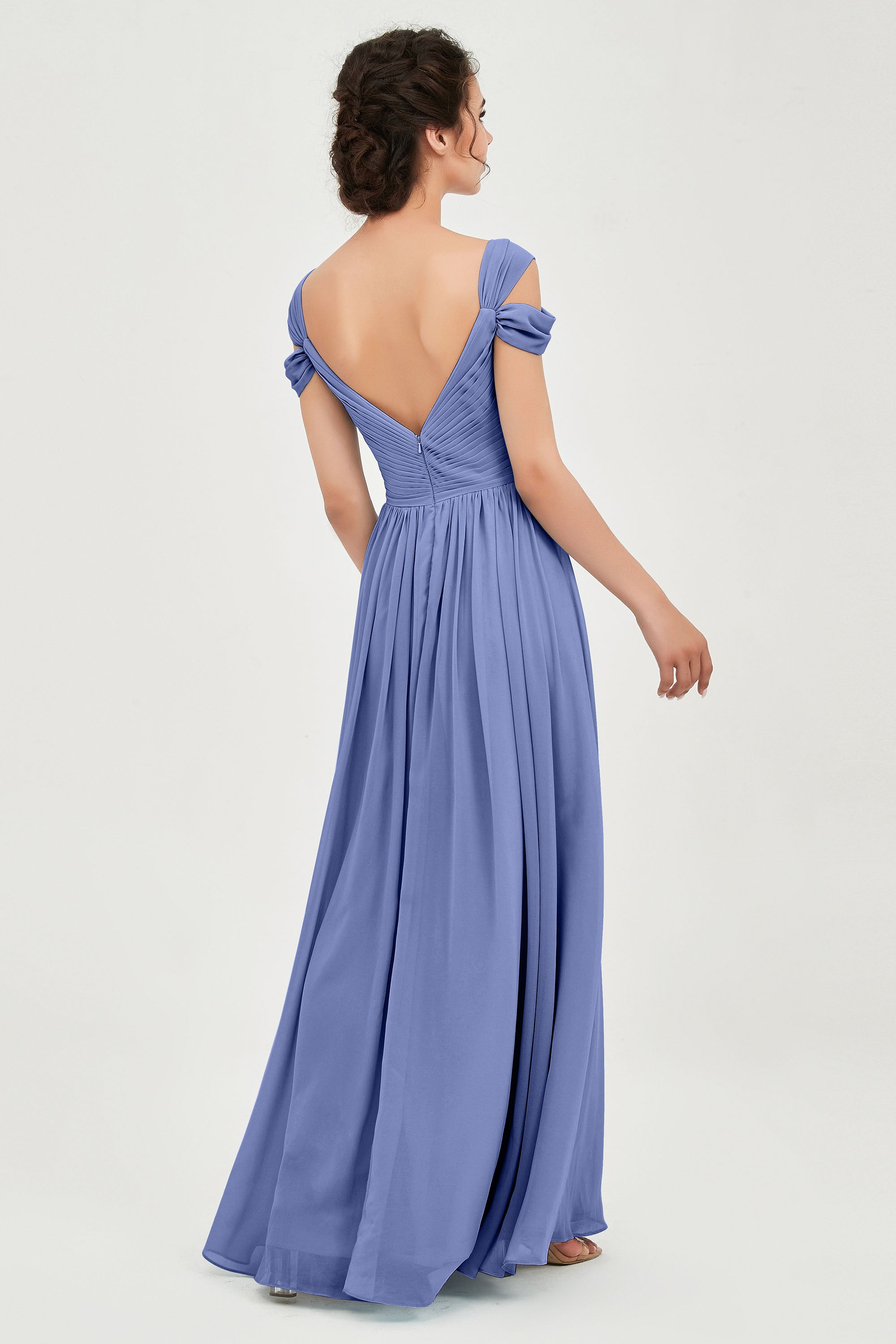 Empire Off the Shoulder Chiffon Women's Wedding Party Dress Bridesmaid Evening Dresses Gowns