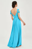 Empire Off the Shoulder Chiffon Women's Wedding Party Dress Bridesmaid Evening Dresses Gowns