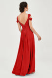 Empire Off the Shoulder Chiffon Women's Wedding Party Dress Bridesmaid Evening Dresses Gowns