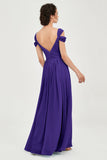 Empire Off the Shoulder Chiffon Women's Wedding Party Dress Bridesmaid Evening Dresses Gowns