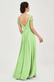 Empire Off the Shoulder Chiffon Women's Wedding Party Dress Bridesmaid Evening Dresses Gowns