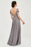 Empire Off the Shoulder Chiffon Women's Wedding Party Dress Bridesmaid Evening Dresses Gowns
