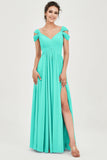 Empire Off the Shoulder Chiffon Women's Wedding Party Dress Bridesmaid Evening Dresses Gowns