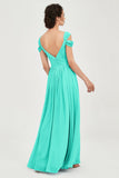 Empire Off the Shoulder Chiffon Women's Wedding Party Dress Bridesmaid Evening Dresses Gowns