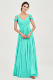 Empire Off the Shoulder Chiffon Women's Wedding Party Dress Bridesmaid Evening Dresses Gowns