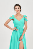 Empire Off the Shoulder Chiffon Women's Wedding Party Dress Bridesmaid Evening Dresses Gowns