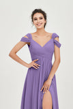 Empire Off the Shoulder Chiffon Women's Wedding Party Dress Bridesmaid Evening Dresses Gowns
