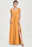 Empire Off the Shoulder Chiffon Women's Wedding Party Dress Bridesmaid Evening Dresses Gowns