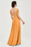 Empire Off the Shoulder Chiffon Women's Wedding Party Dress Bridesmaid Evening Dresses Gowns