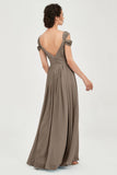Empire Off the Shoulder Chiffon Women's Wedding Party Dress Bridesmaid Evening Dresses Gowns