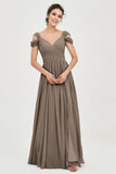 Empire Off the Shoulder Chiffon Women's Wedding Party Dress Bridesmaid Evening Dresses Gowns