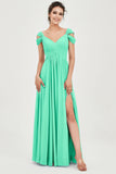 Empire Off the Shoulder Chiffon Women's Wedding Party Dress Bridesmaid Evening Dresses Gowns