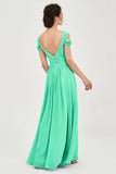 Empire Off the Shoulder Chiffon Women's Wedding Party Dress Bridesmaid Evening Dresses Gowns