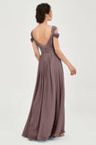 Empire Off the Shoulder Chiffon Women's Wedding Party Dress Bridesmaid Evening Dresses Gowns