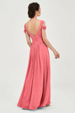 Empire Off the Shoulder Chiffon Women's Wedding Party Dress Bridesmaid Evening Dresses Gowns