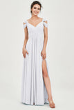 Empire Off the Shoulder Chiffon Women's Wedding Party Dress Bridesmaid Evening Dresses Gowns