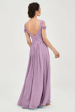 Empire Off the Shoulder Chiffon Women's Wedding Party Dress Bridesmaid Evening Dresses Gowns