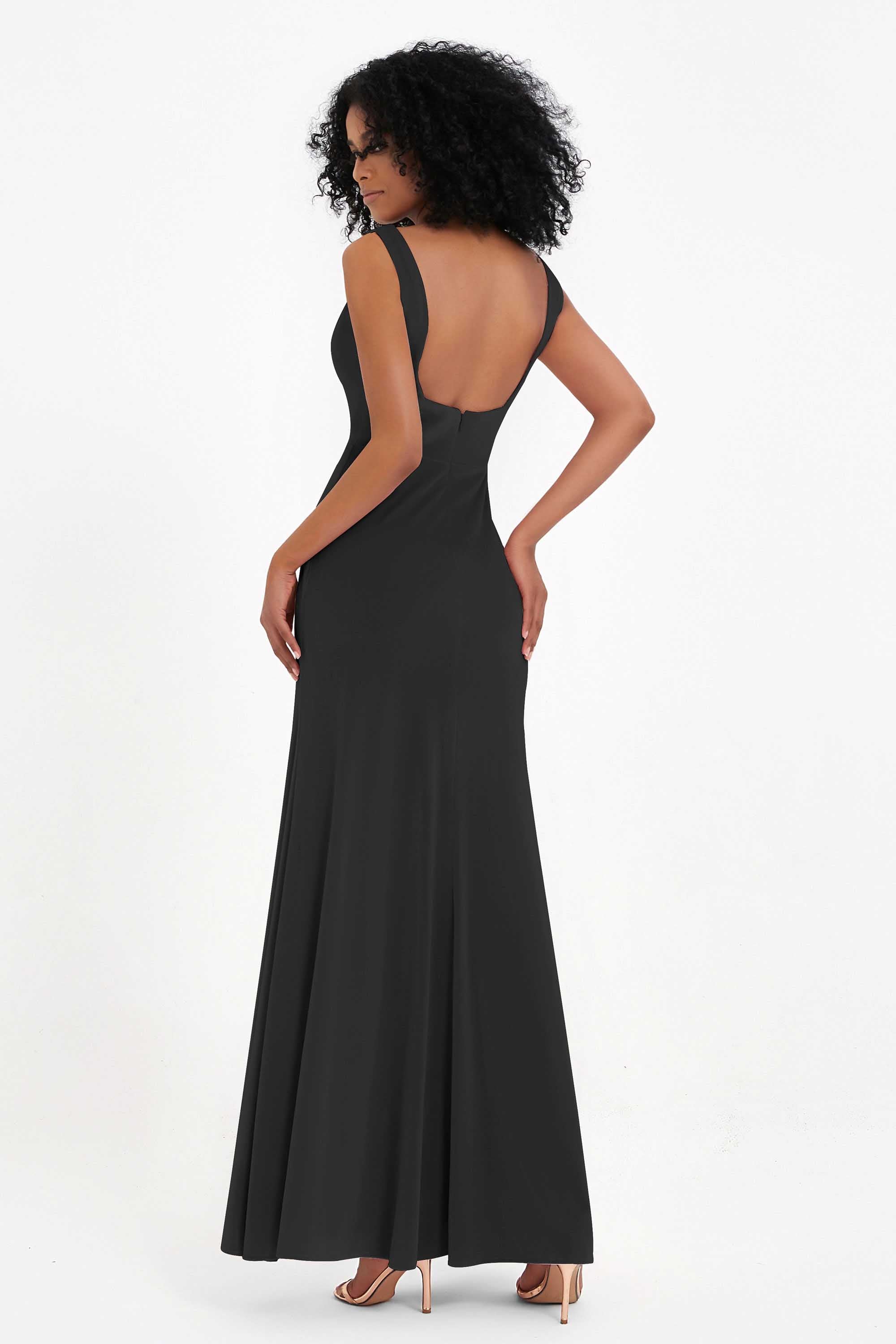 Scoop Sleeveless Velvet Long Formal Evening Dresses Sheath Bridesmaid Prom Party Gowns