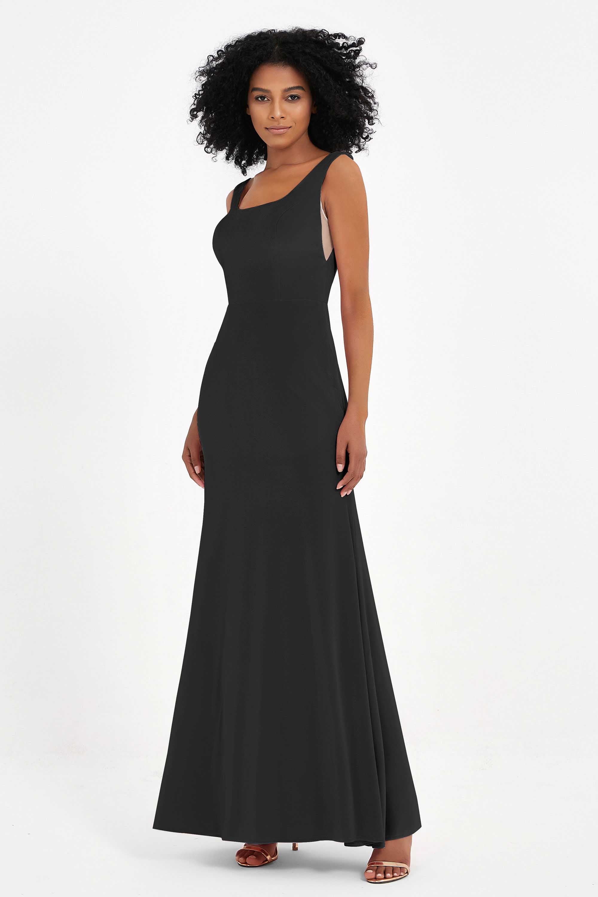 Scoop Sleeveless Velvet Long Formal Evening Dresses Sheath Bridesmaid Prom Party Gowns