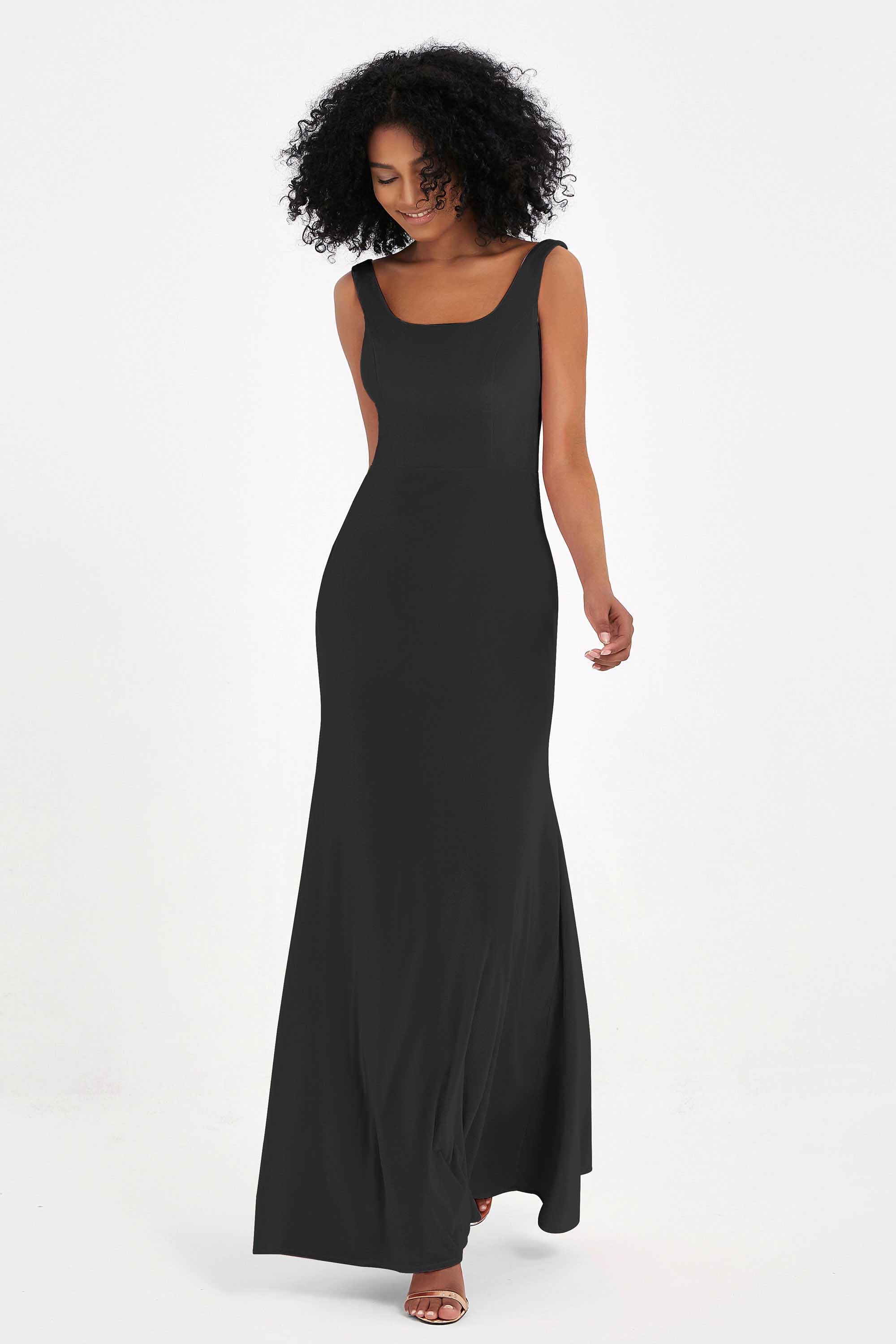 Scoop Sleeveless Velvet Long Formal Evening Dresses Sheath Bridesmaid Prom Party Gowns