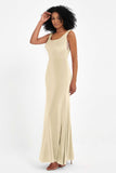 Scoop Sleeveless Velvet Long Formal Evening Dresses Sheath Bridesmaid Prom Party Gowns