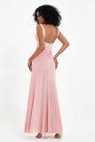 Scoop Sleeveless Velvet Long Formal Evening Dresses Sheath Bridesmaid Prom Party Gowns