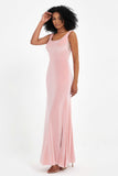 Scoop Sleeveless Velvet Long Formal Evening Dresses Sheath Bridesmaid Prom Party Gowns