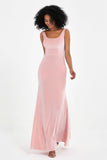 Scoop Sleeveless Velvet Long Formal Evening Dresses Sheath Bridesmaid Prom Party Gowns