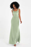 Scoop Sleeveless Velvet Long Formal Evening Dresses Sheath Bridesmaid Prom Party Gowns