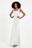 Scoop Sleeveless Velvet Long Formal Evening Dresses Sheath Bridesmaid Prom Party Gowns