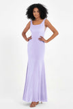 Scoop Sleeveless Velvet Long Formal Evening Dresses Sheath Bridesmaid Prom Party Gowns