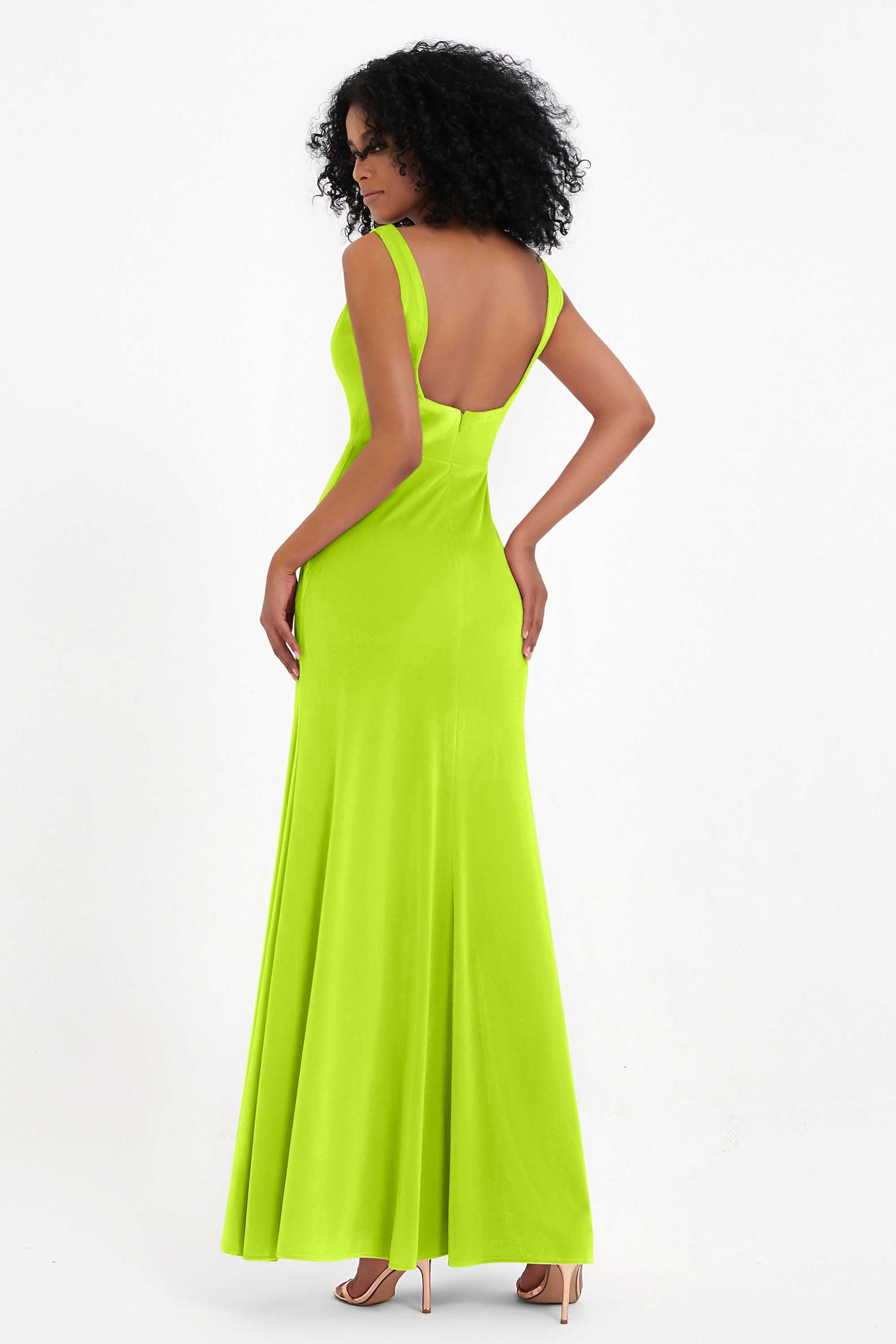 Scoop Sleeveless Velvet Long Formal Evening Dresses Sheath Bridesmaid Prom Party Gowns