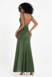 Scoop Sleeveless Velvet Long Formal Evening Dresses Sheath Bridesmaid Prom Party Gowns