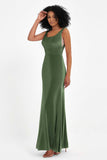 Scoop Sleeveless Velvet Long Formal Evening Dresses Sheath Bridesmaid Prom Party Gowns