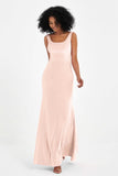 Scoop Sleeveless Velvet Long Formal Evening Dresses Sheath Bridesmaid Prom Party Gowns
