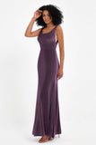 Scoop Sleeveless Velvet Long Formal Evening Dresses Sheath Bridesmaid Prom Party Gowns