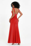 Scoop Sleeveless Velvet Long Formal Evening Dresses Sheath Bridesmaid Prom Party Gowns
