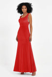 Scoop Sleeveless Velvet Long Formal Evening Dresses Sheath Bridesmaid Prom Party Gowns