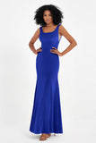 Scoop Sleeveless Velvet Long Formal Evening Dresses Sheath Bridesmaid Prom Party Gowns