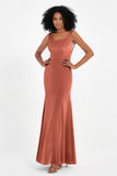 Scoop Sleeveless Velvet Long Formal Evening Dresses Sheath Bridesmaid Prom Party Gowns