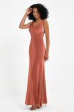 Scoop Sleeveless Velvet Long Formal Evening Dresses Sheath Bridesmaid Prom Party Gowns