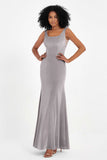 Scoop Sleeveless Velvet Long Formal Evening Dresses Sheath Bridesmaid Prom Party Gowns