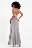 Scoop Sleeveless Velvet Long Formal Evening Dresses Sheath Bridesmaid Prom Party Gowns