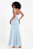 Scoop Sleeveless Velvet Long Formal Evening Dresses Sheath Bridesmaid Prom Party Gowns