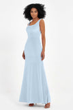 Scoop Sleeveless Velvet Long Formal Evening Dresses Sheath Bridesmaid Prom Party Gowns