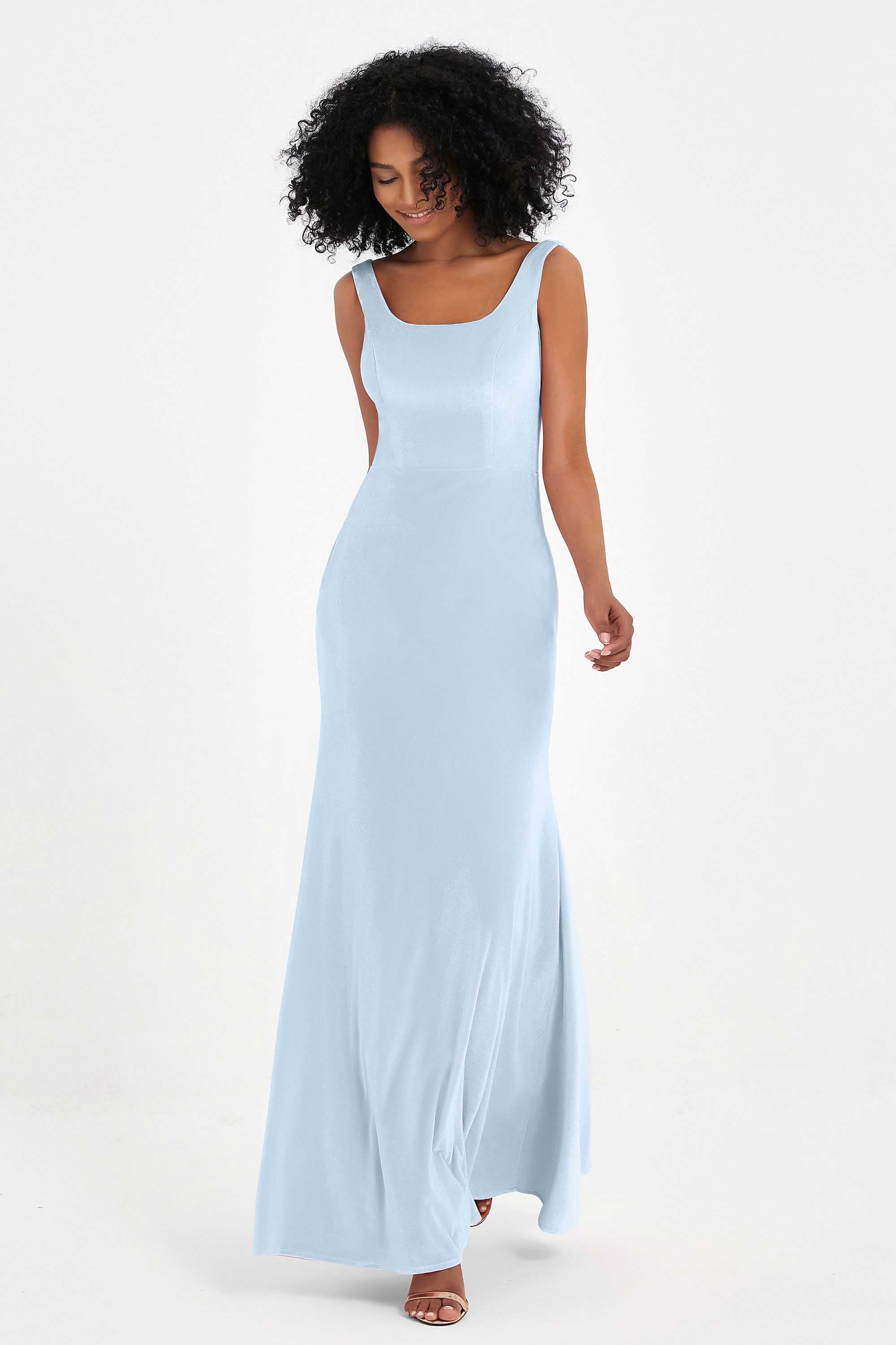 Scoop Sleeveless Velvet Long Formal Evening Dresses Sheath Bridesmaid Prom Party Gowns