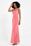 Scoop Sleeveless Velvet Long Formal Evening Dresses Sheath Bridesmaid Prom Party Gowns