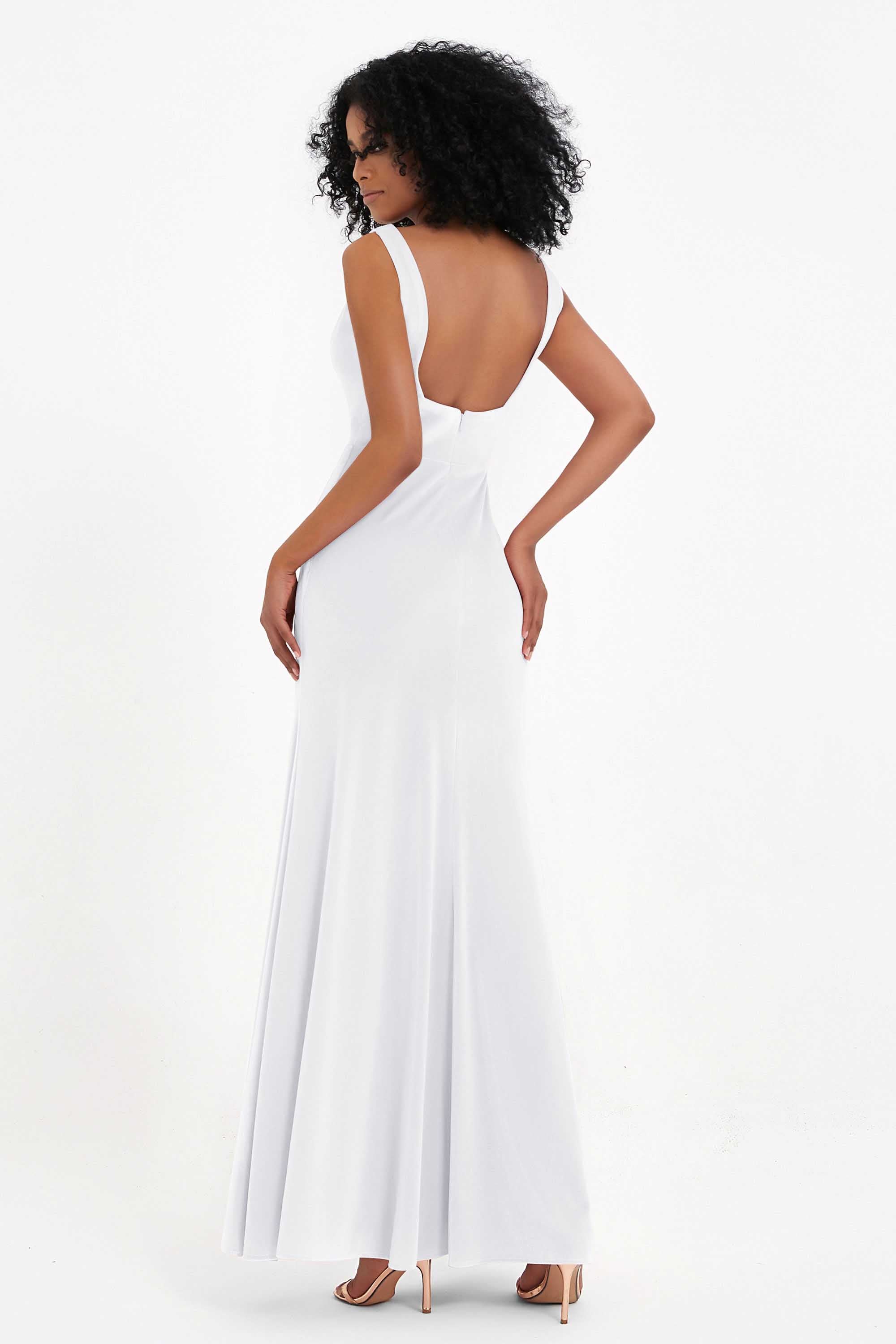 Scoop Sleeveless Velvet Long Formal Evening Dresses Sheath Bridesmaid Prom Party Gowns