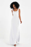 Scoop Sleeveless Velvet Long Formal Evening Dresses Sheath Bridesmaid Prom Party Gowns